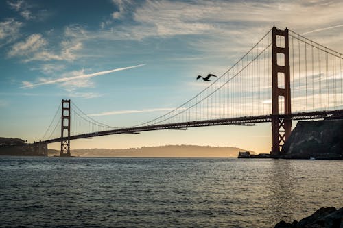 Golden Gate Bridge Under Blue Sky and White Clouds