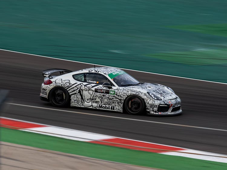 A Racecar On A Race Track