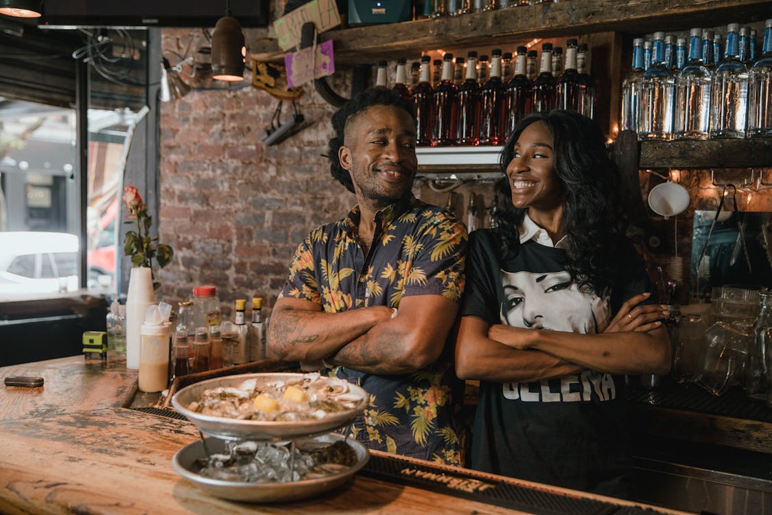 Man and Woman at Bar Counter