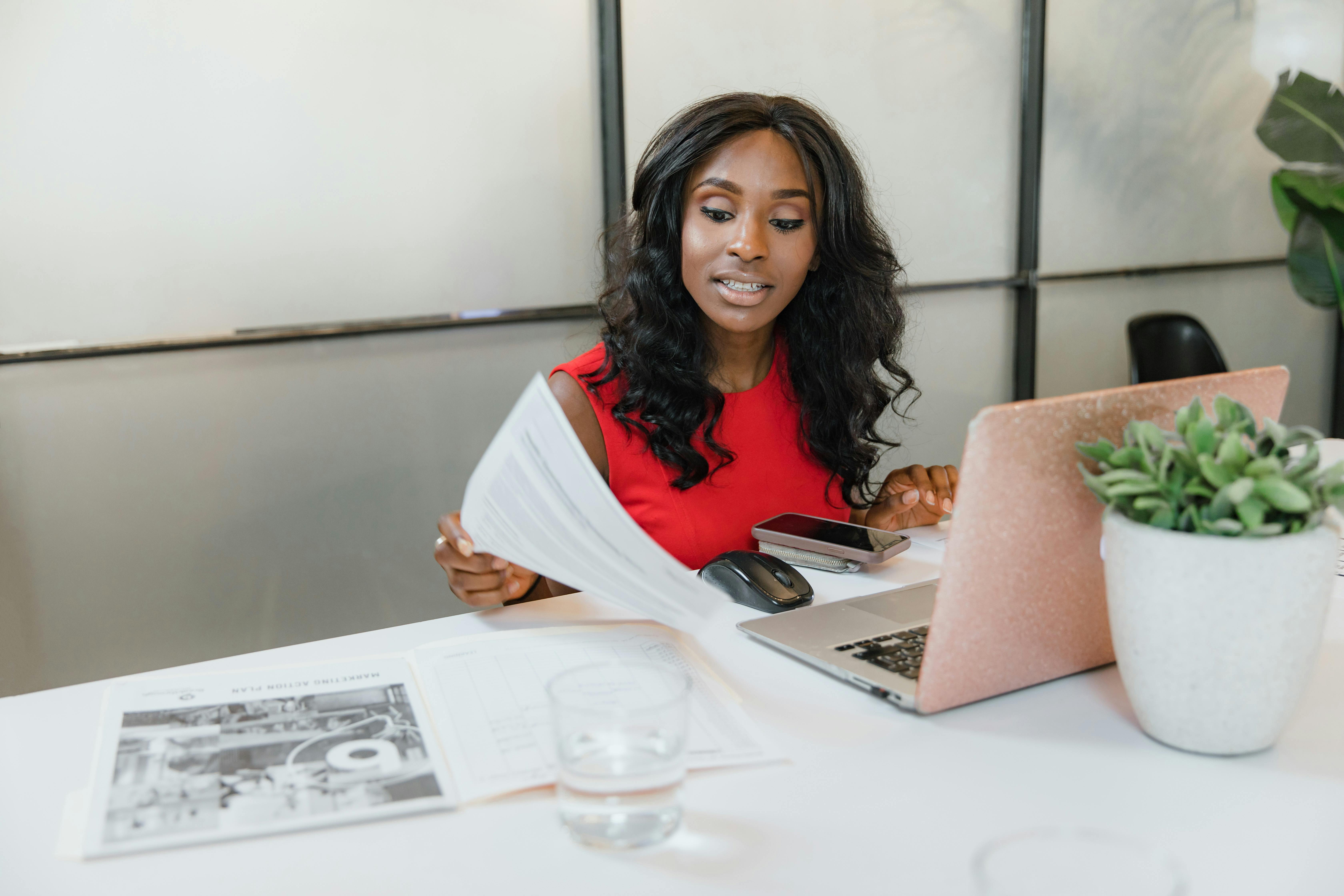 woman working in office