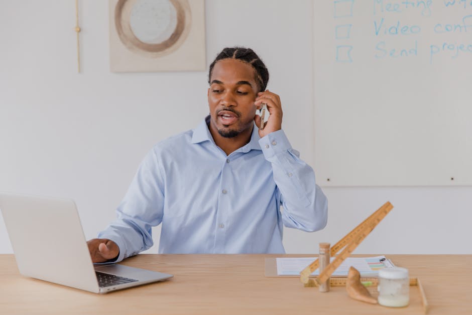 image of a business manager on the phone scheduling a service - schedule commercial plumbing services sacramento ca image of a business manager on the phone scheduling a service - schedule commercial plumbing services sacramento ca