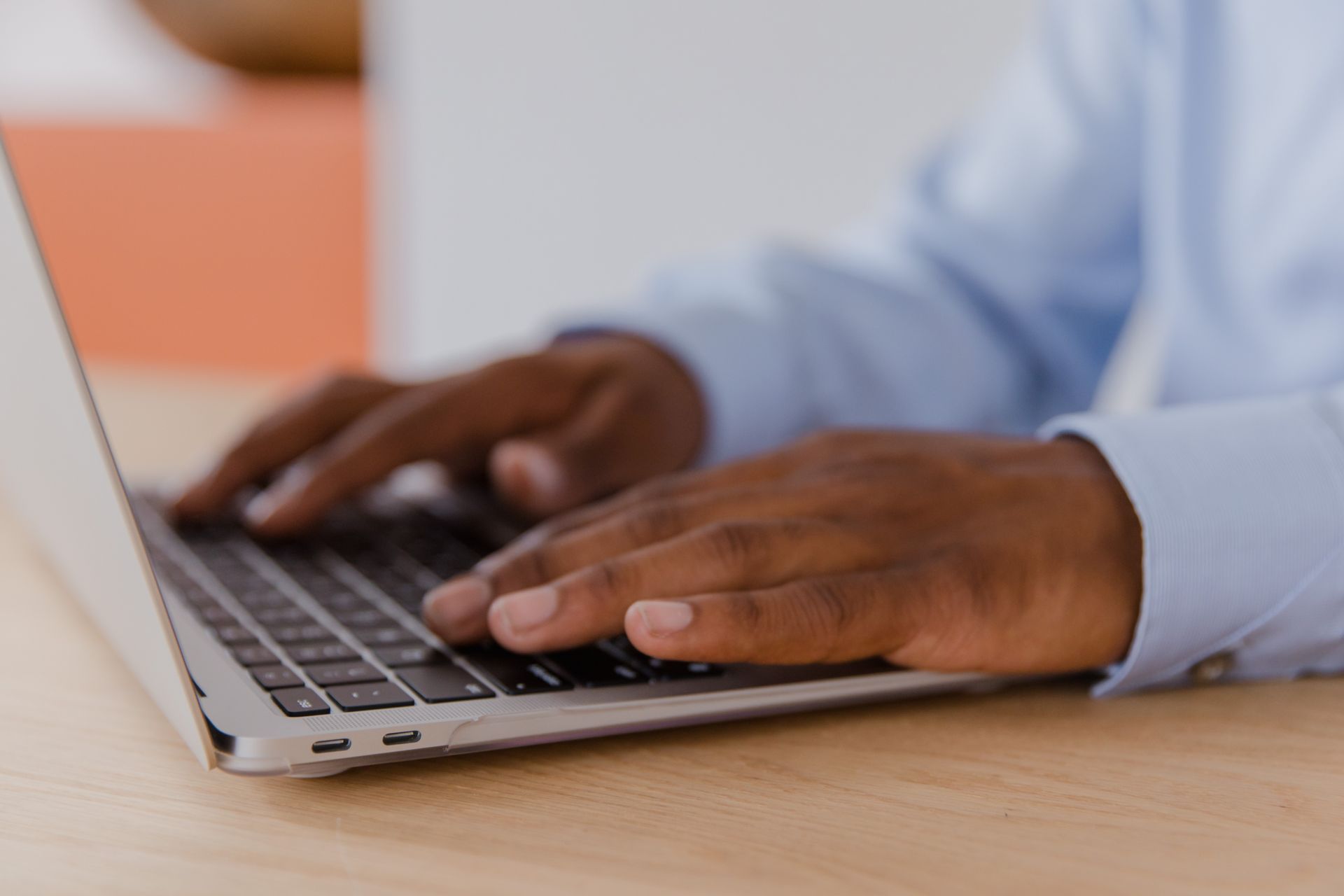 Hands on Laptop Keyboard