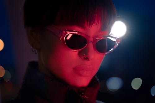 Short Haired Woman Wearing Sunglasses 