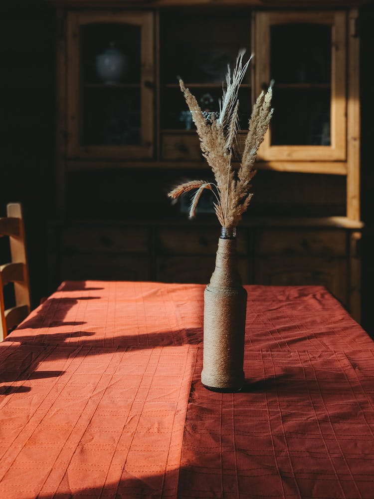 Pampas In A Vase On The Table