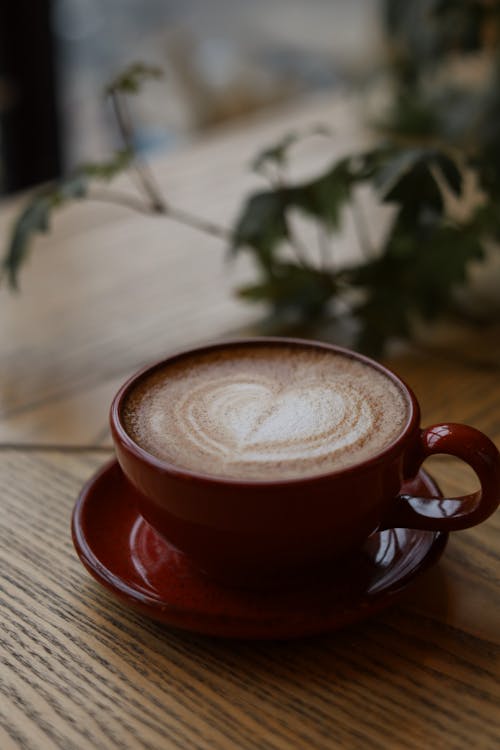 Free A Heart-Shaped Latte Art Stock Photo
