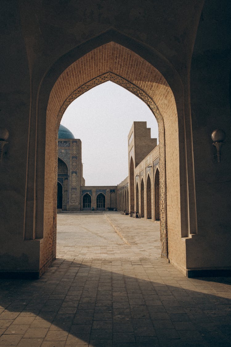 View On The Gate To Mosque Courtyard