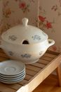 A Shot of Ceramic Tureen and Small Plates 