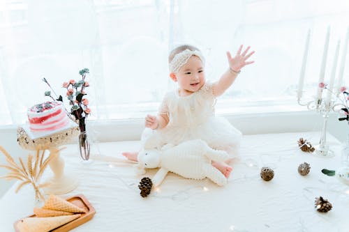 Free Baby Girl in a Dress Stock Photo