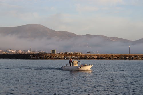 A White Boat on Sea