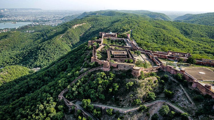Aerial Shot Of The Amagarh Fort In Jaipur, India