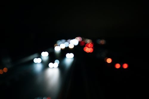 Free Blurred Lights from Cars at Night Stock Photo