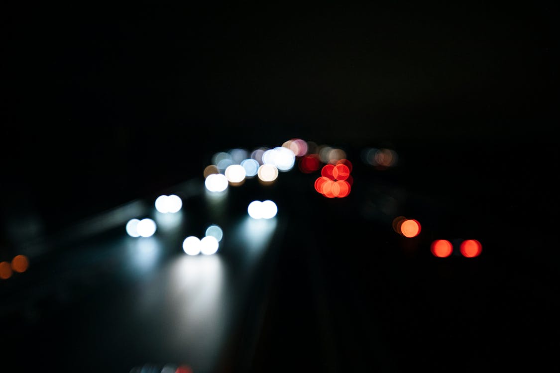 Blurred Lights from Cars at Night