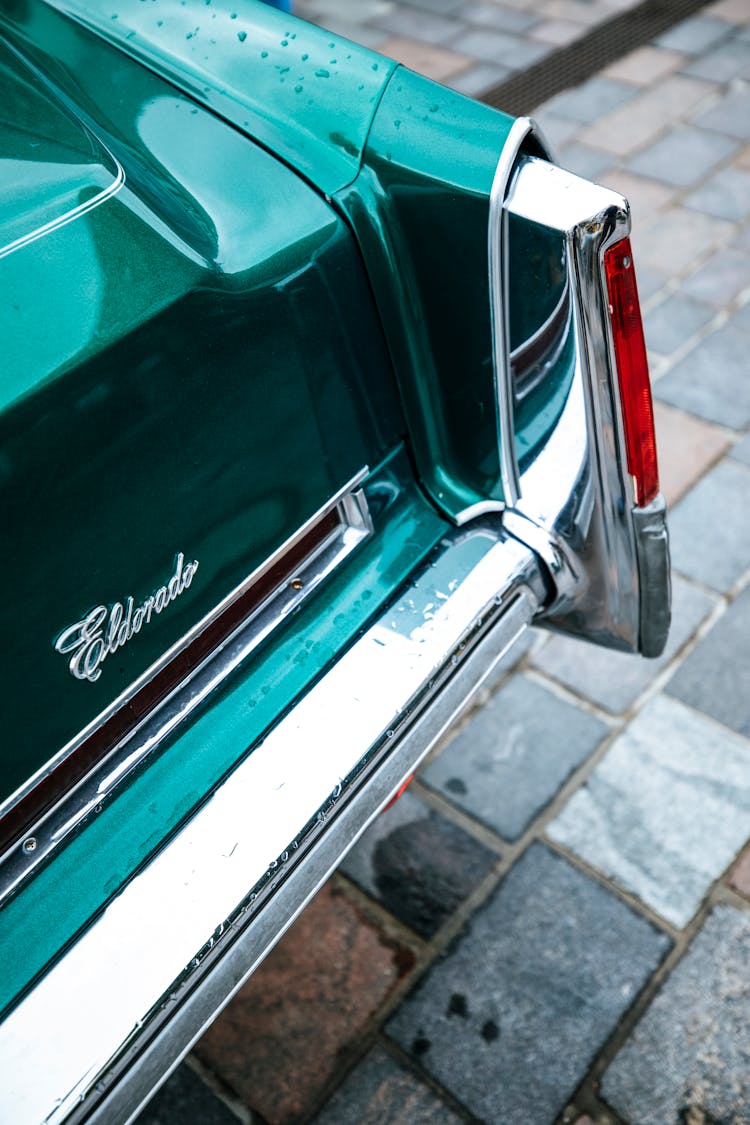 Tail Light Of A Green Cadillac