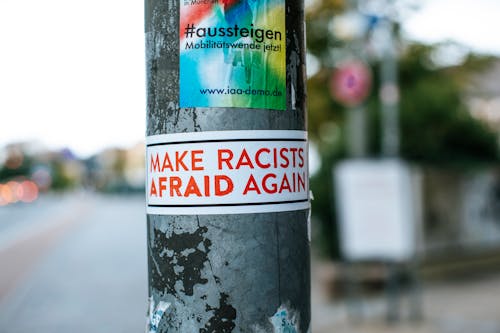 Kostnadsfri bild av dekal, göra rasister rädda igen, meddelande