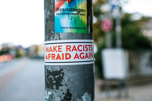 A Sign Posted on a Metal Pole