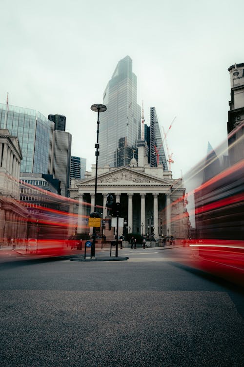 Free Double-decker Buses on the Streets of London Stock Photo