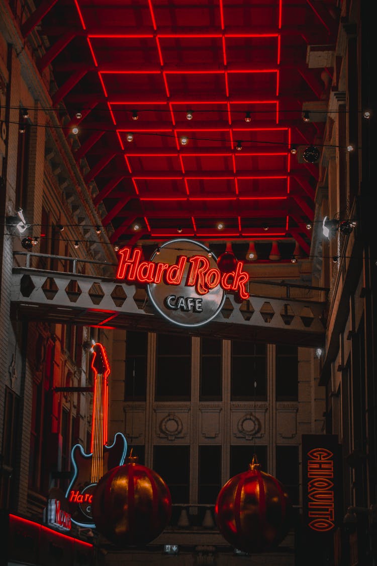 Hard Rock Café Signage Inside A Building