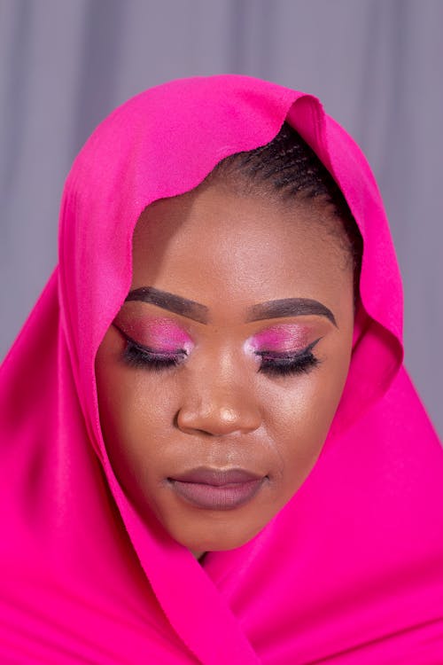 Close-up Photo of Woman in Pink Hijab 