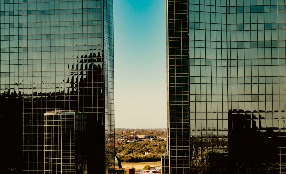North Fort Worth street and buildings in Fort Worth