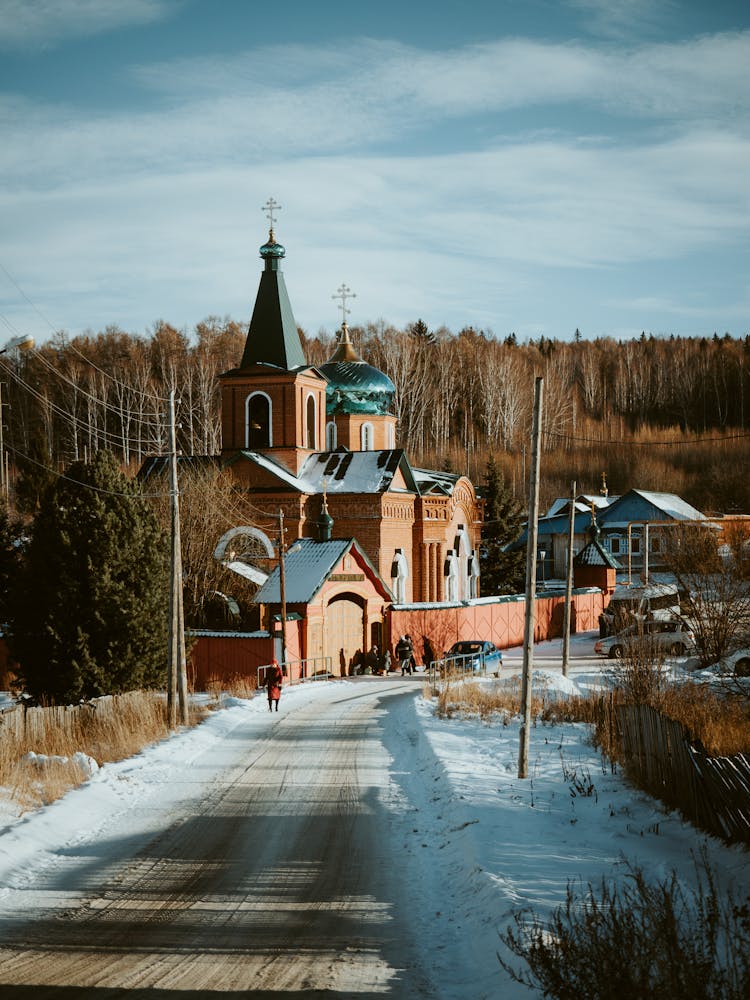 Russian Orthodox Church On Town Street