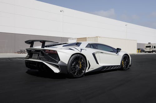 A White Sports Car Parked on the Street