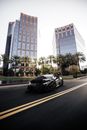 A Black Sports Car on the Street
