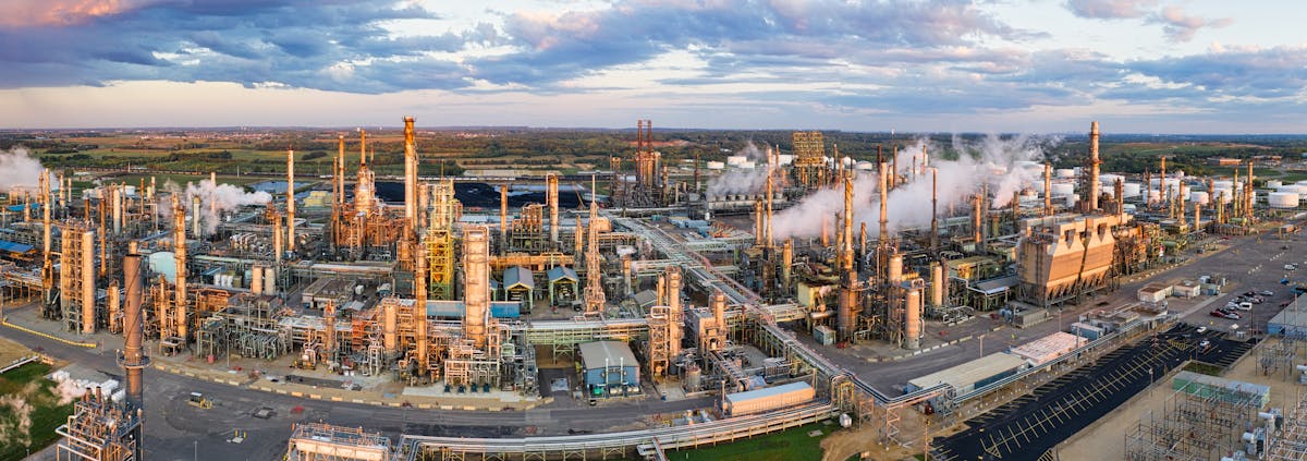 Aerial view of petrochemical facility