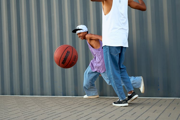 A Brother's Playing Basketball Together