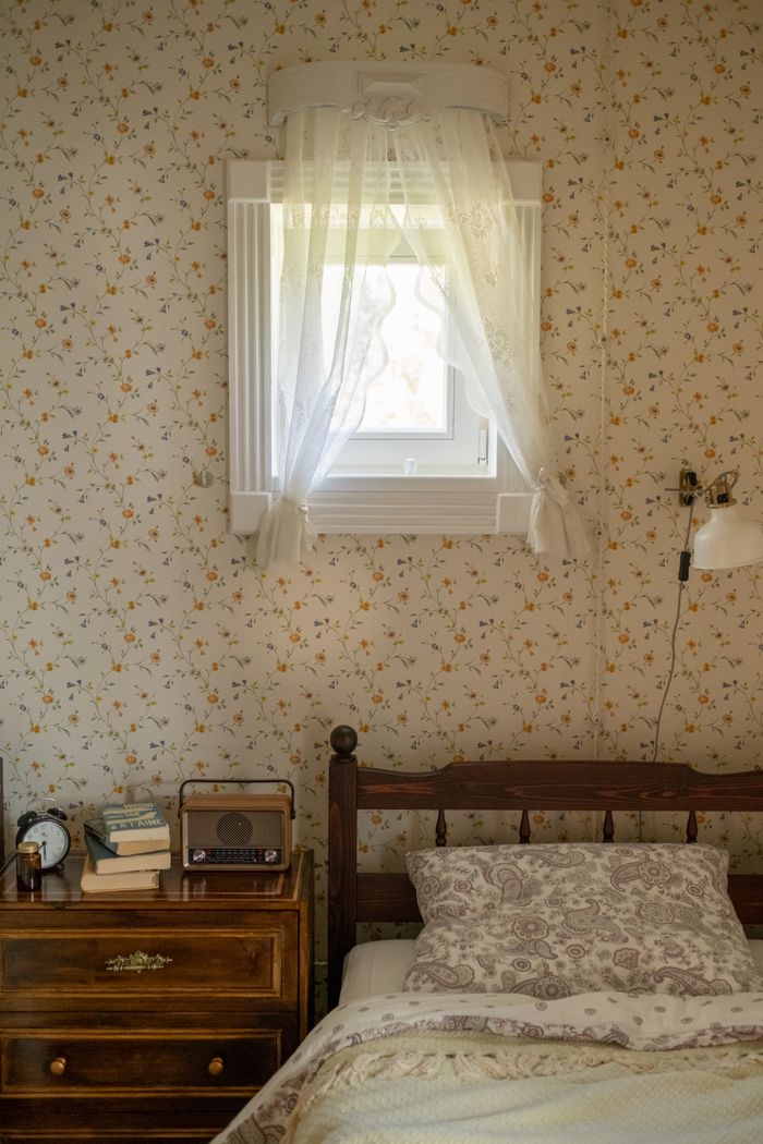 Nostalgic vintage bedroom interior