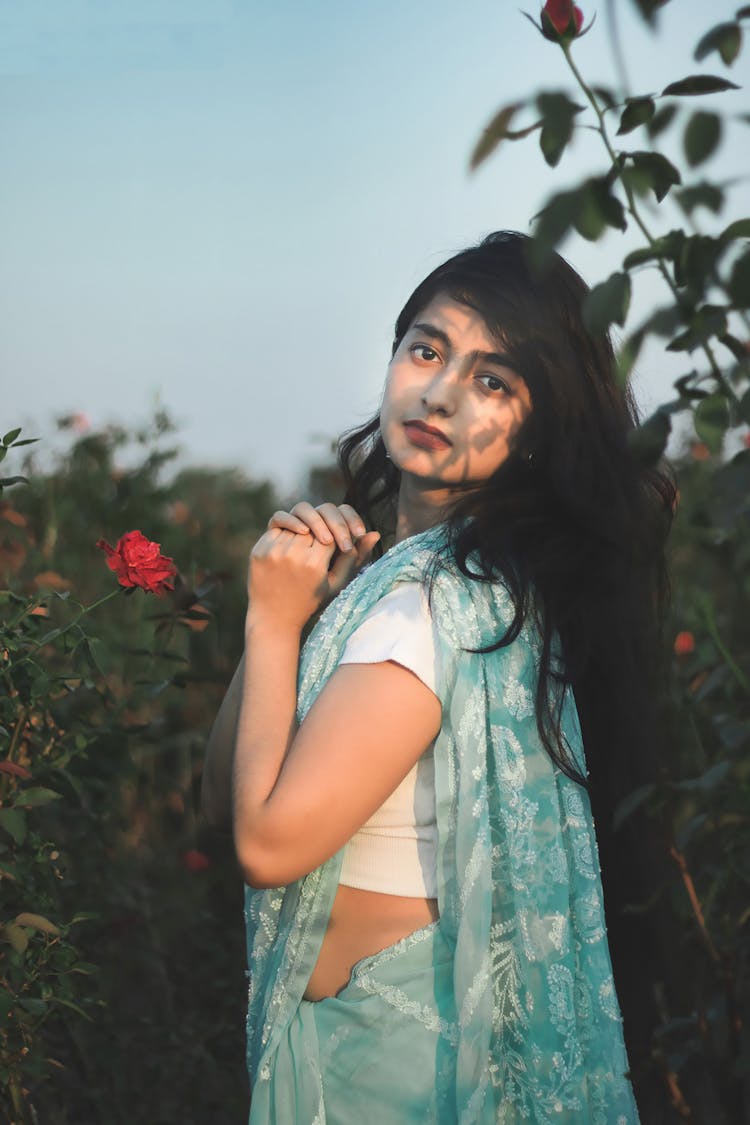 A Woman Wearing A Saree