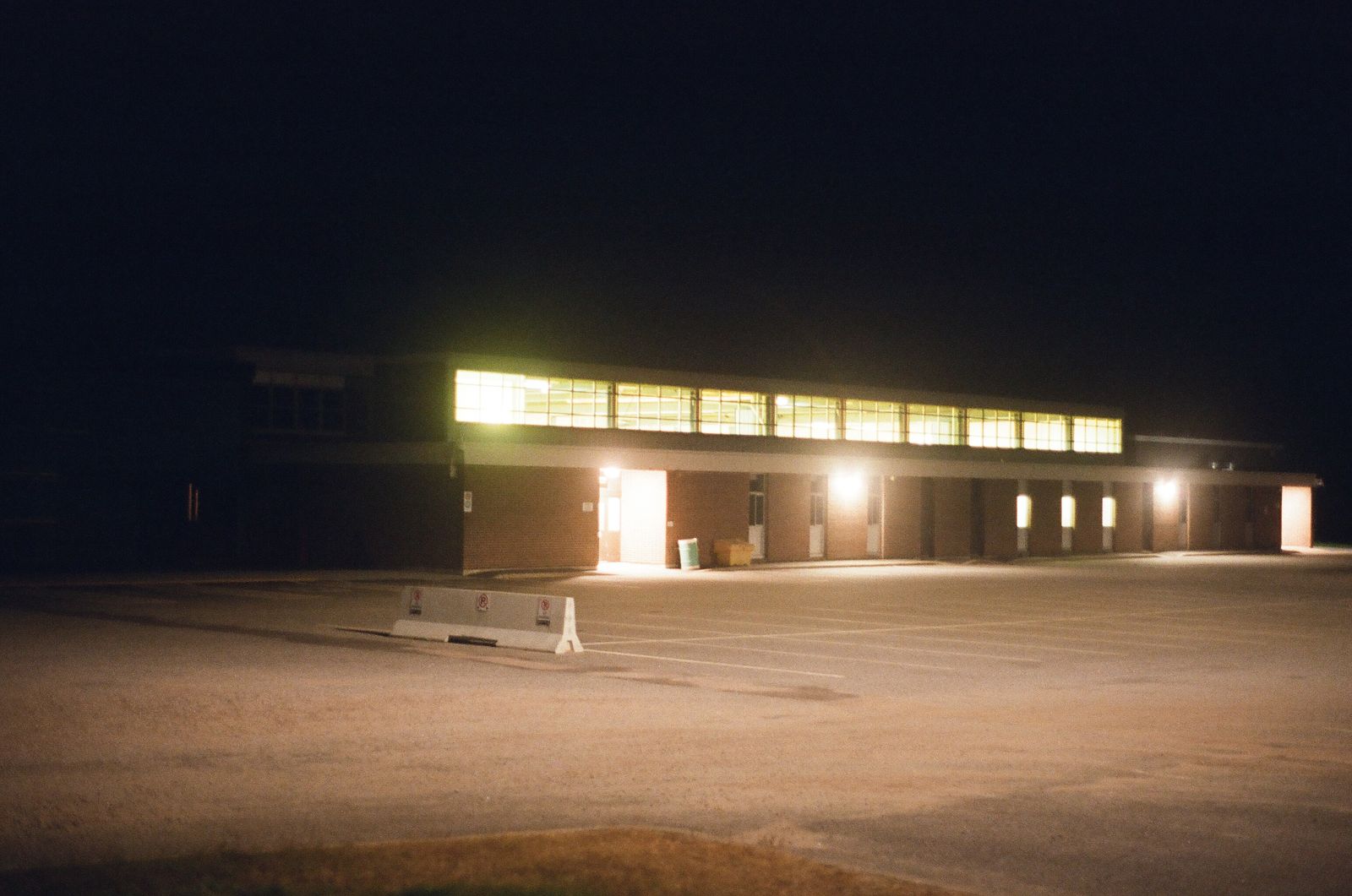Large commercial property at night