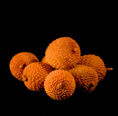 Close-up Photo of Lychees on Black Background