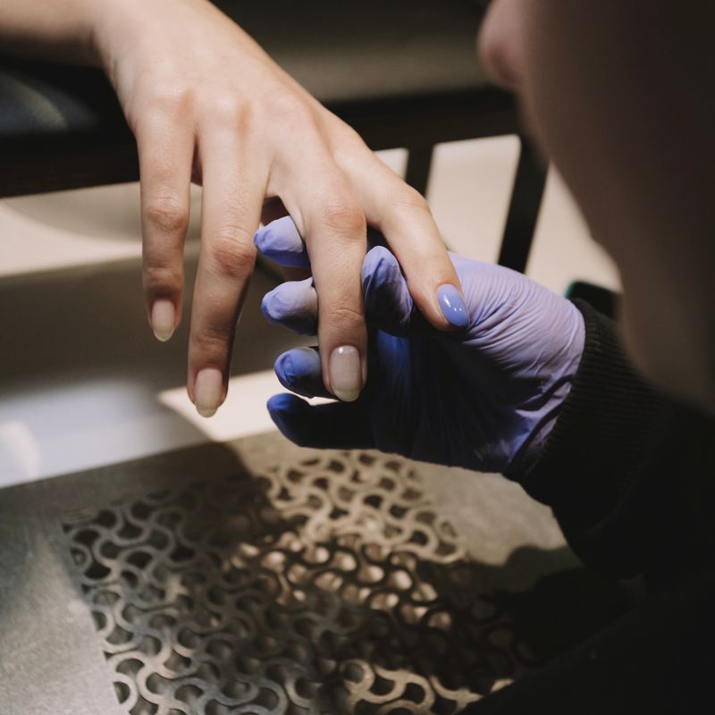 Gel polish applied during a manicure at Nail Studio