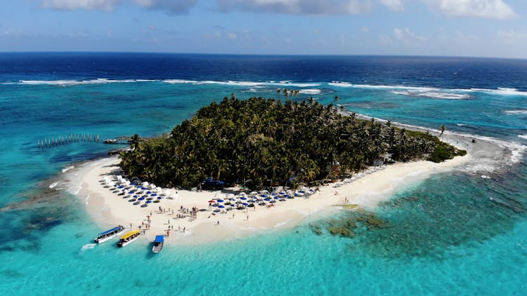 Island With White Sand Beach