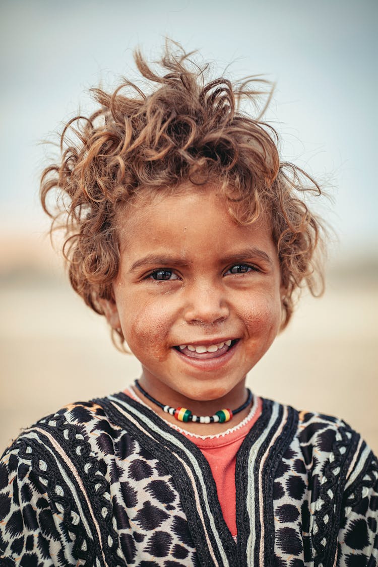 Cute Native Australian Child Giving Beautiful Toothy Smile 