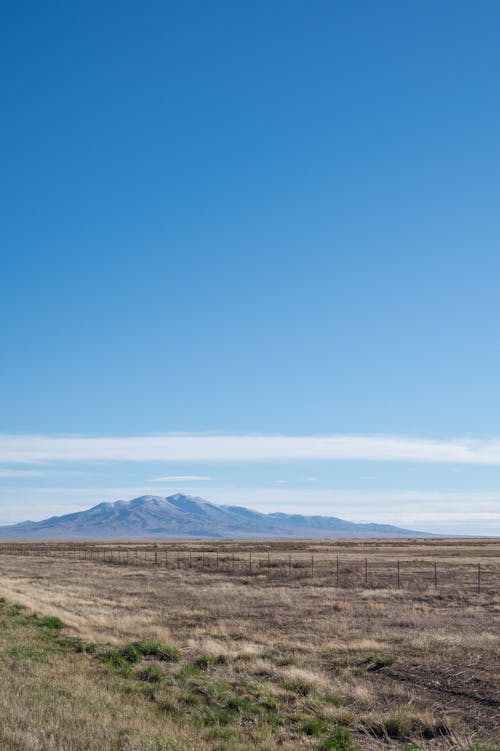 Gratis lagerfoto af bjerg, blå himmel, græsarealer