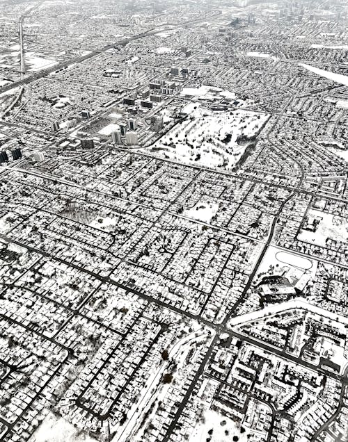 Kostnadsfri bild av Flygfotografering, snö, stad