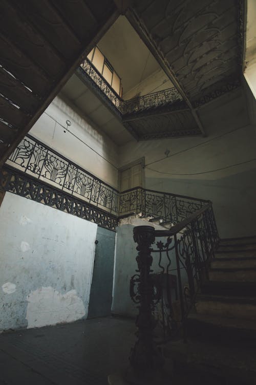 Free Staircase with Metal Railings Stock Photo