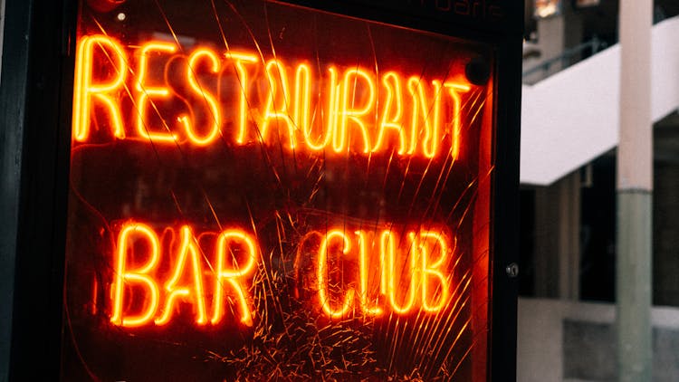 Neon Sign In A Restaurant 