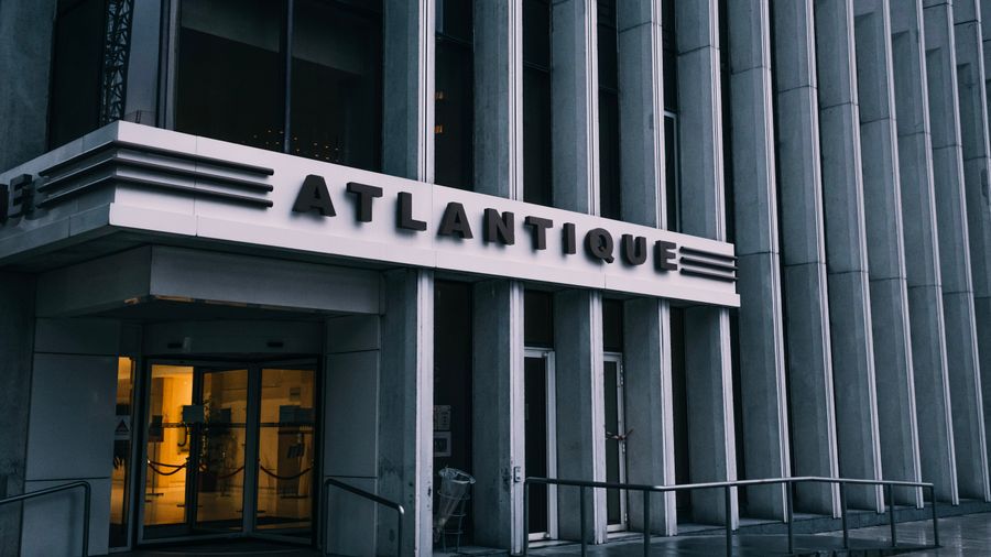 Modern commercial building entrance