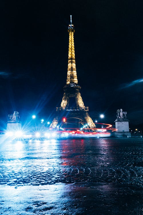 Eiffel Tower during Night Time