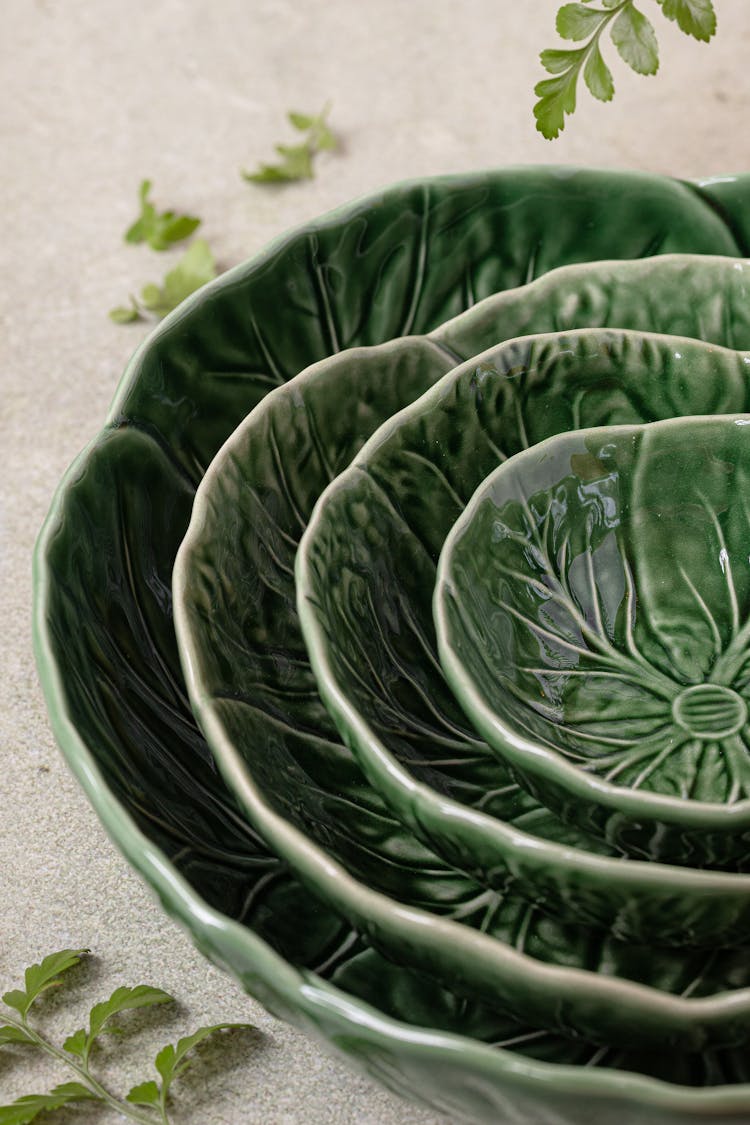 Close-up Photo Of Stacked Ceramic Bowls