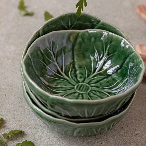 Stacked glazed bowls