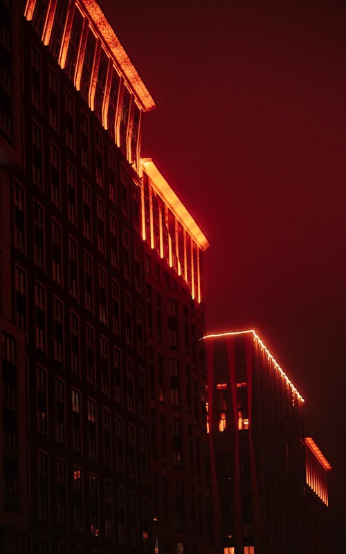 Free Buildings with Red Lights Stock Photo