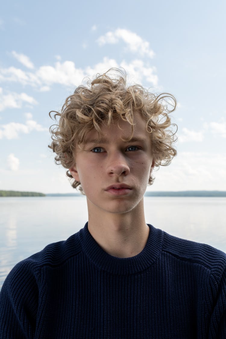 Blond Boy With Curly Hair