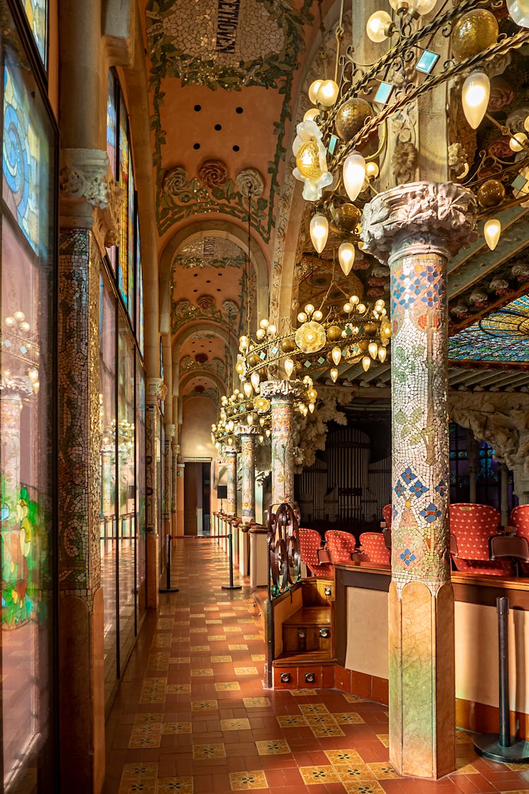 The Interior Of The Palau De La Musica Catalana