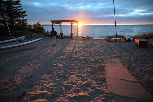 Free stock photo of beach, evening, sunset