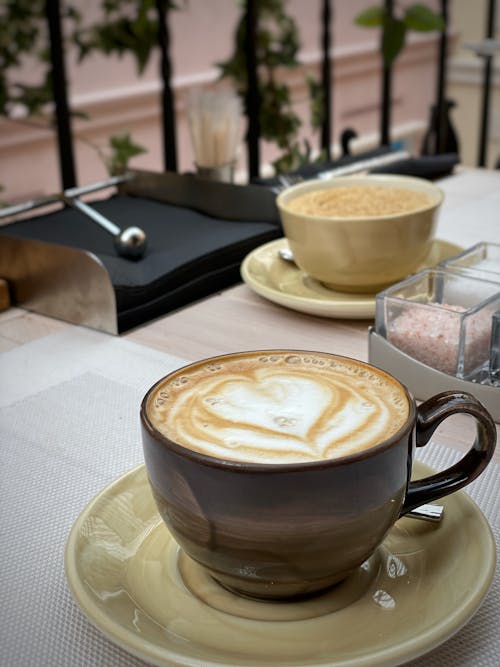 Free Heart Shape Design on a Latte Stock Photo