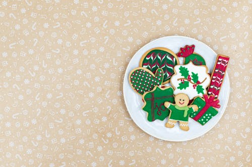 Variety of Christmas Cookies on a Plate