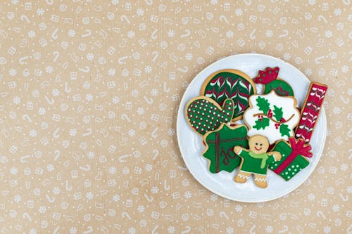 Free Assorted Christmas Cookies on Plate Stock Photo